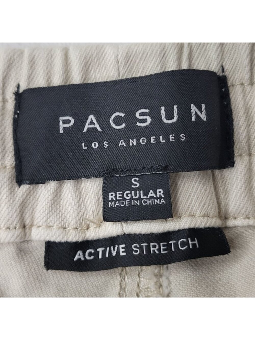 Pacsun Men's Active Stretch Beige Drawstring Zippered Ankle Jogger Pants Size S - Picture 11 of 12